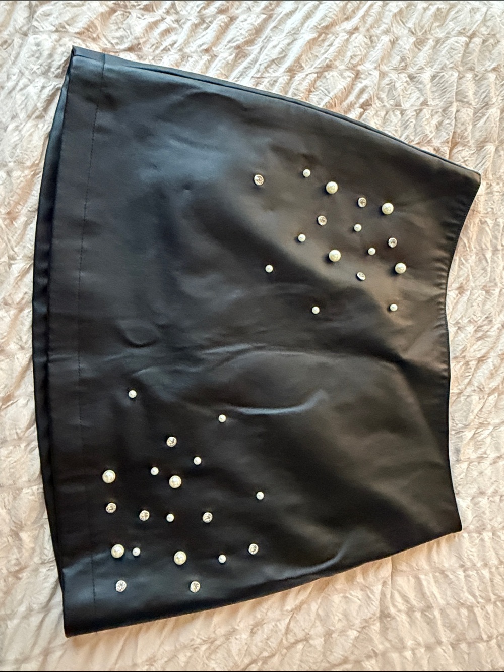 Black Embellished Mini Skirt
